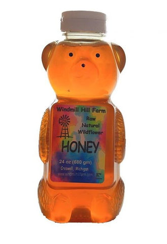 24 oz Bear of wildflower honey
