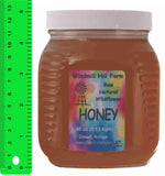 40 oz square glass jar of wildflower honey
