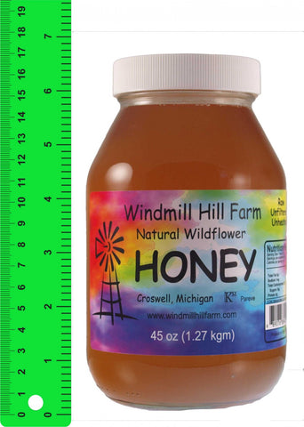 Quart Mayo Jar of wildflower honey